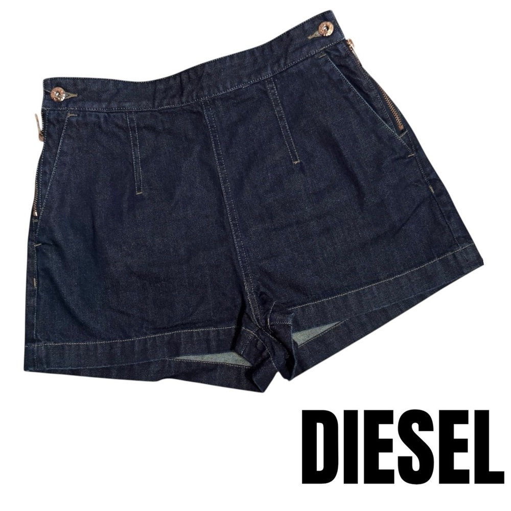 Diesel dark blue high waist short denim shorts Dark Indigo Size 28 - Picture 10 of 10